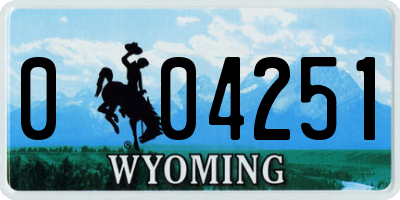 WY license plate 004251