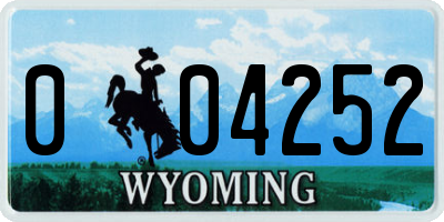 WY license plate 004252