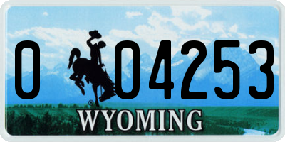 WY license plate 004253