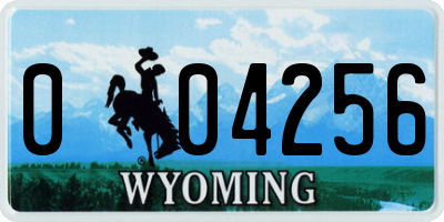 WY license plate 004256