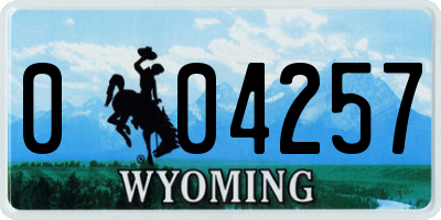 WY license plate 004257