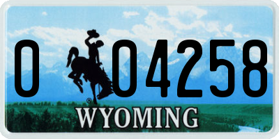 WY license plate 004258