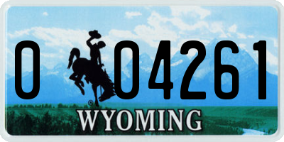 WY license plate 004261