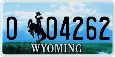 WY license plate 004262