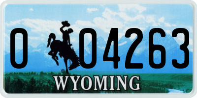 WY license plate 004263