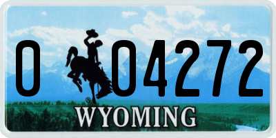 WY license plate 004272