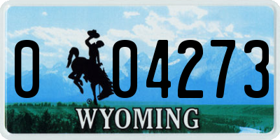 WY license plate 004273