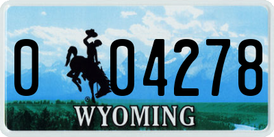 WY license plate 004278