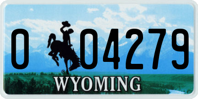 WY license plate 004279