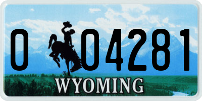 WY license plate 004281