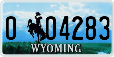WY license plate 004283