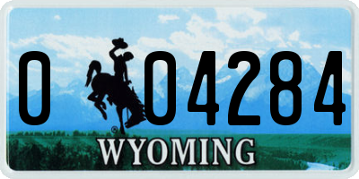 WY license plate 004284