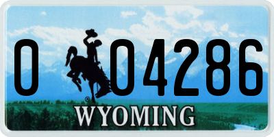 WY license plate 004286