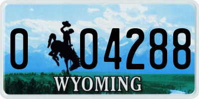 WY license plate 004288