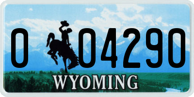 WY license plate 004290