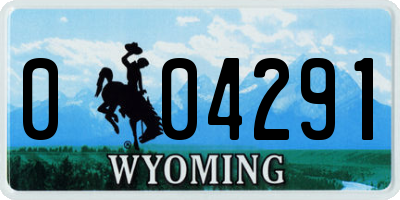 WY license plate 004291