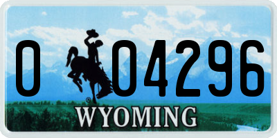 WY license plate 004296