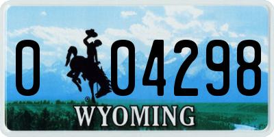 WY license plate 004298