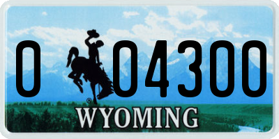 WY license plate 004300