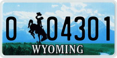 WY license plate 004301
