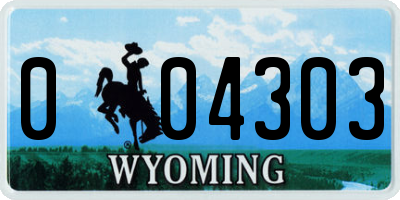 WY license plate 004303