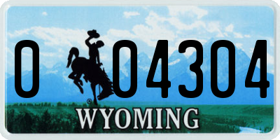 WY license plate 004304