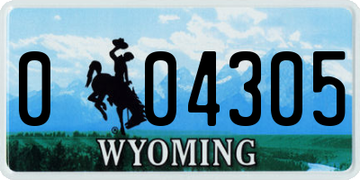 WY license plate 004305