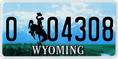 WY license plate 004308