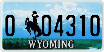 WY license plate 004310