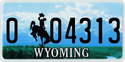 WY license plate 004313