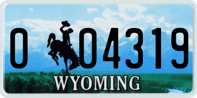 WY license plate 004319