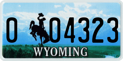 WY license plate 004323