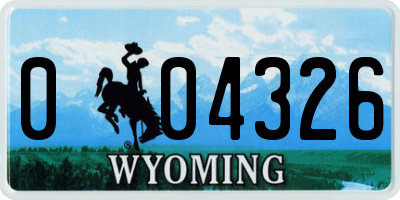 WY license plate 004326