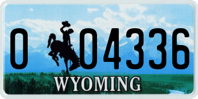 WY license plate 004336