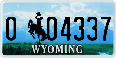 WY license plate 004337