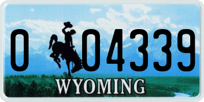 WY license plate 004339