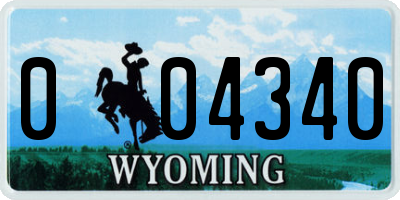 WY license plate 004340