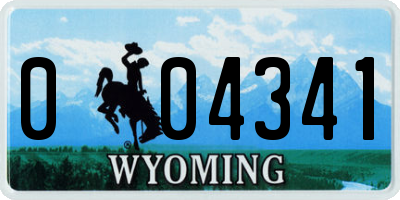 WY license plate 004341