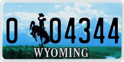 WY license plate 004344