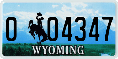 WY license plate 004347