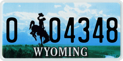 WY license plate 004348