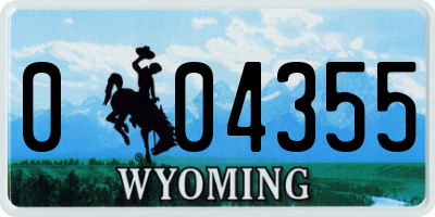 WY license plate 004355