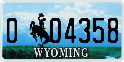 WY license plate 004358