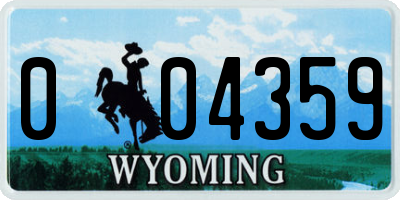 WY license plate 004359