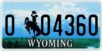 WY license plate 004360