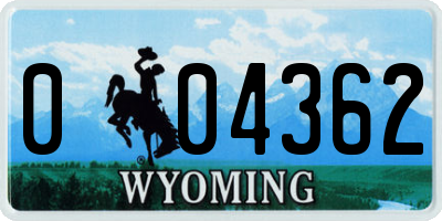 WY license plate 004362