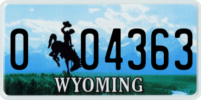 WY license plate 004363