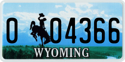 WY license plate 004366