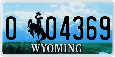WY license plate 004369