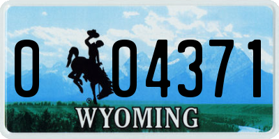 WY license plate 004371